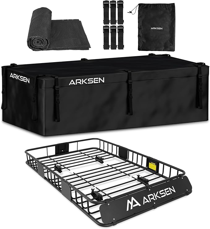 ARKSEN 64 x 39 x 6 Inch Universal 150LB Heavy Duty Roof Rack Cargo by ARKSEN
