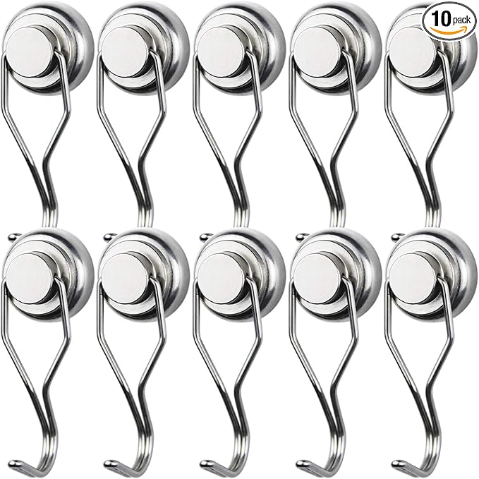 MIKEDE Magnetic Hooks Heavy Duty, 60 lb+ Strong Swivel Swing Neodymium Magnetic by MIKEDE