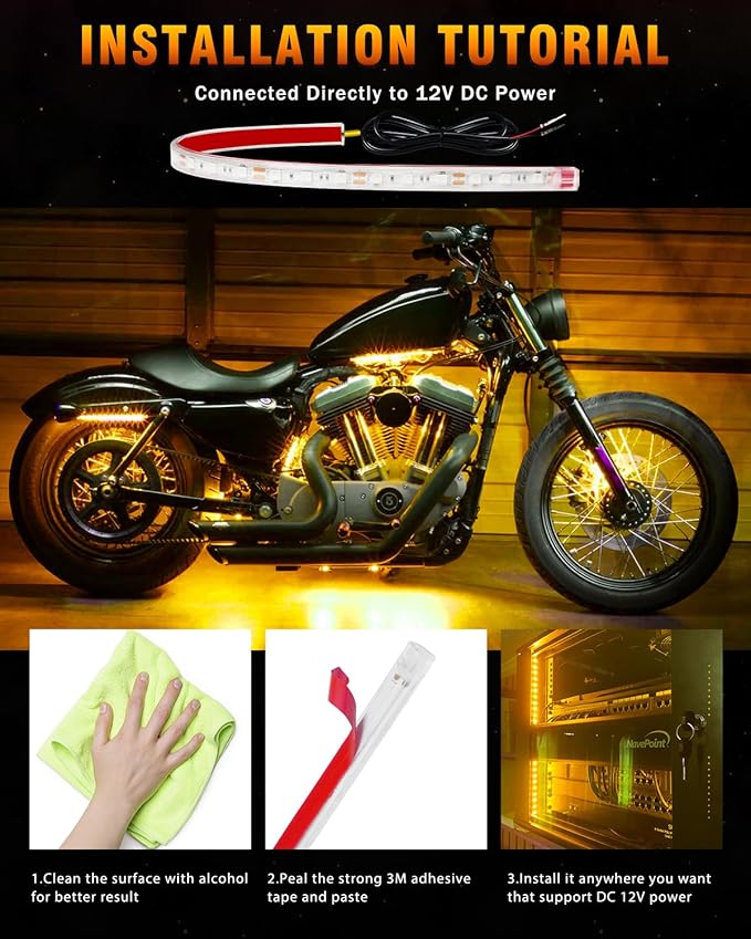 Qasim Car Led Strip Lights for Golf Cart Underglow Motorcycles Marine Boat - Image 6