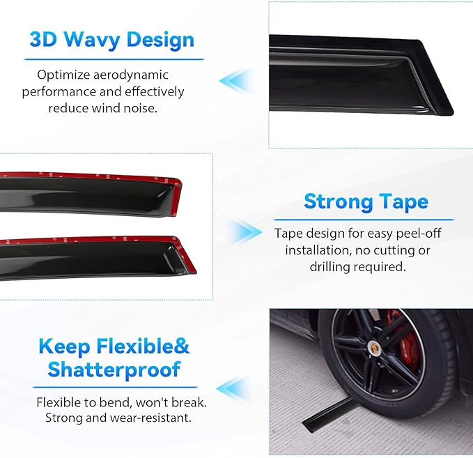 4pcs Window Visors Compatible - Image 4