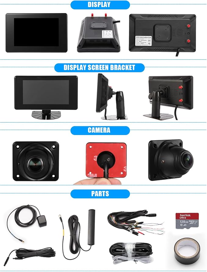 RV Backup Camera System AI WiFi GPS 7 inch Touch Screen Monitor Vehicle - Image 9