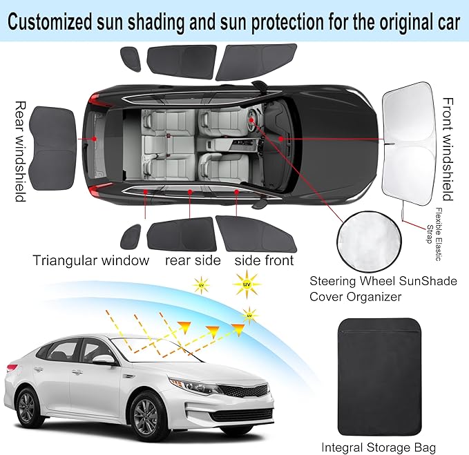 TINGLU Window Shades for Kia Optima 2016 2017 2018 2019 2020 Accessories Car - Image 3
