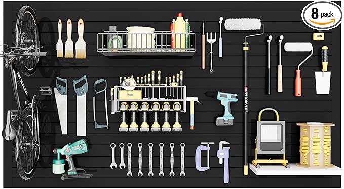 Slatwall Panel Wall Storage Systems, 4x8 ft Slat Wall Paneling Garage Wall by Unknown
