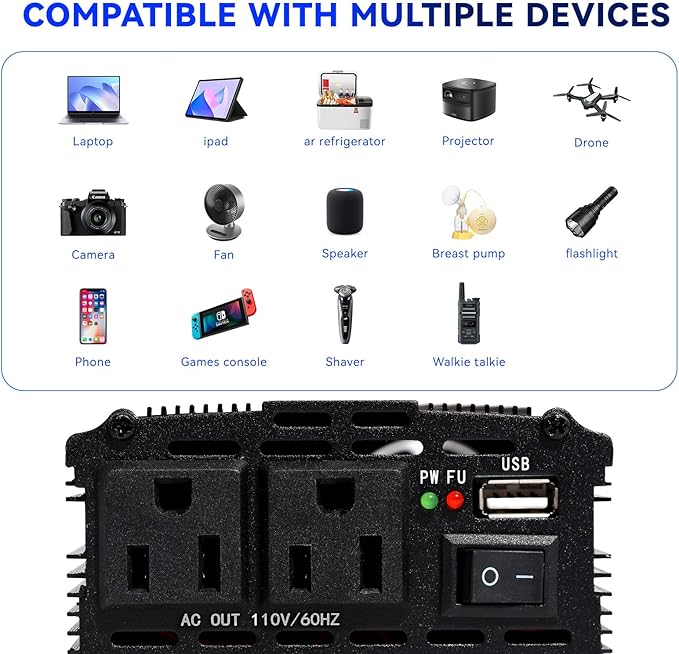 Power Inverter 2000W Car Power Inverters, 12 Volt Inverter - Image 6