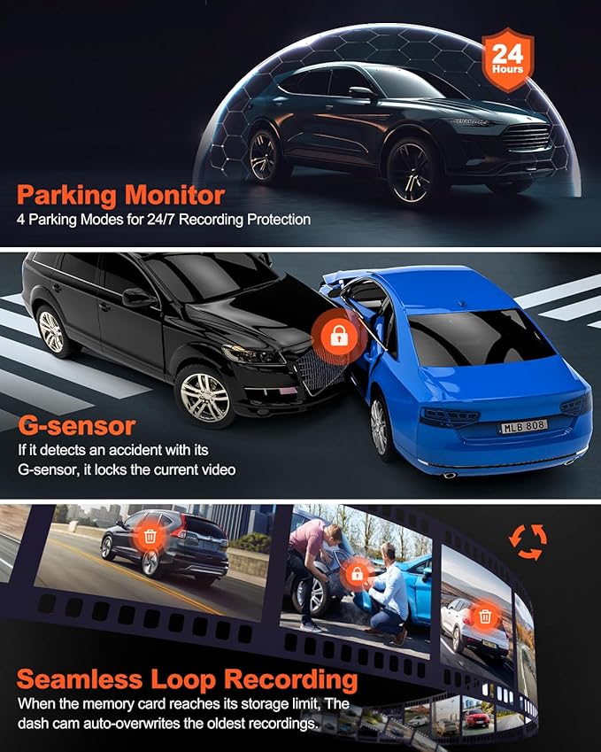 Real 4K 30fps Dash Cam Front and Rear, 2 Channel HDR - Image 5