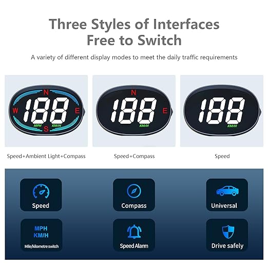 H2 GPS Speedometer Digital Speedometer GPS HUD Universal All Cars Head Up - Image 4