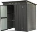 IKERY Galvanized Steel Garden Shed 6' x 4' by IKERY