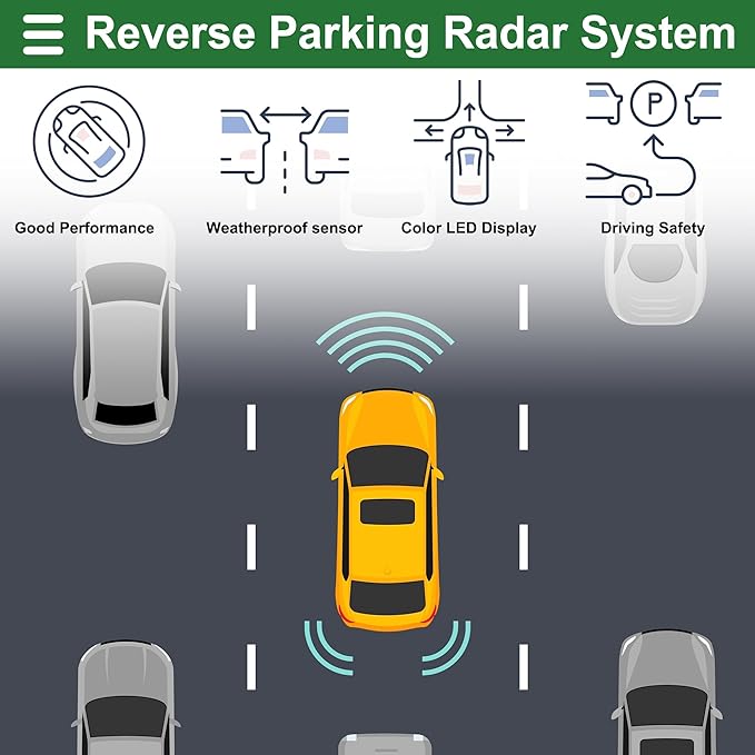 Motoforti Car Auto Vehicle Reverse Backup Radar System Reverse Parking Sensors - Image 2