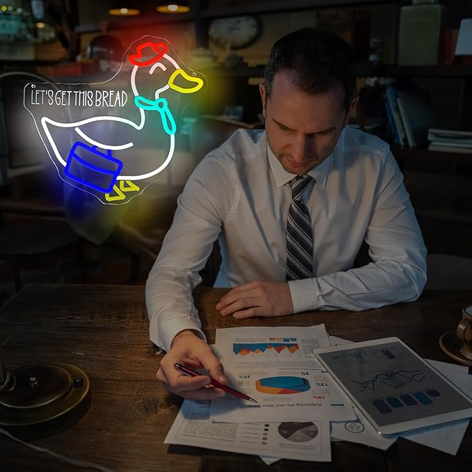 Let's Get This Bread Duck Office Neon Sign - Image 2