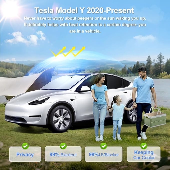8pcs Car Window Shades for Tesla Model Y 2020-Present Accessories, Windshield - Image 2