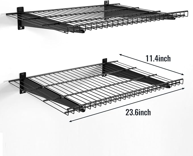 2 Pack Garage Wall Mounted Shelf, 23.6" x 11.4" Heavy Duty Wall Storage Shelves - Image 2