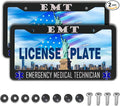 License Plate Bracket Black and White License Plate Frames EMT Emergency by Unknown