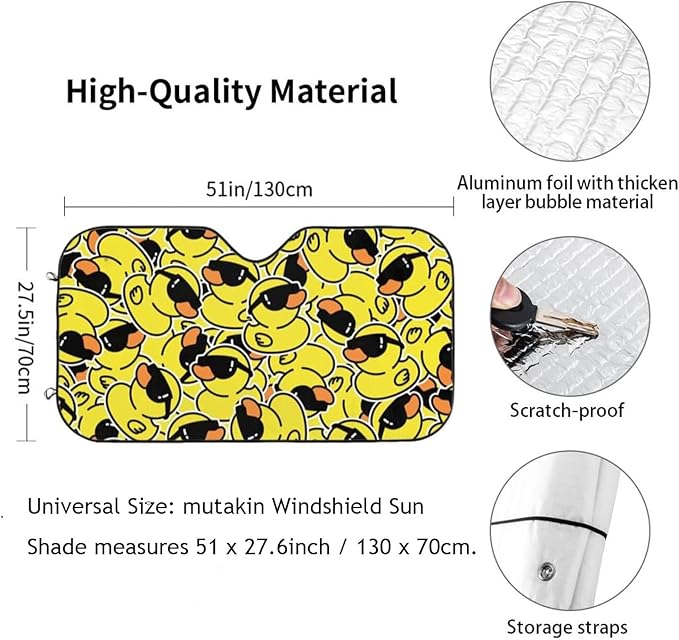 Duck Car Windshield Sunshade Front Window Sun Visor Protector Foldable Shield - Image 3