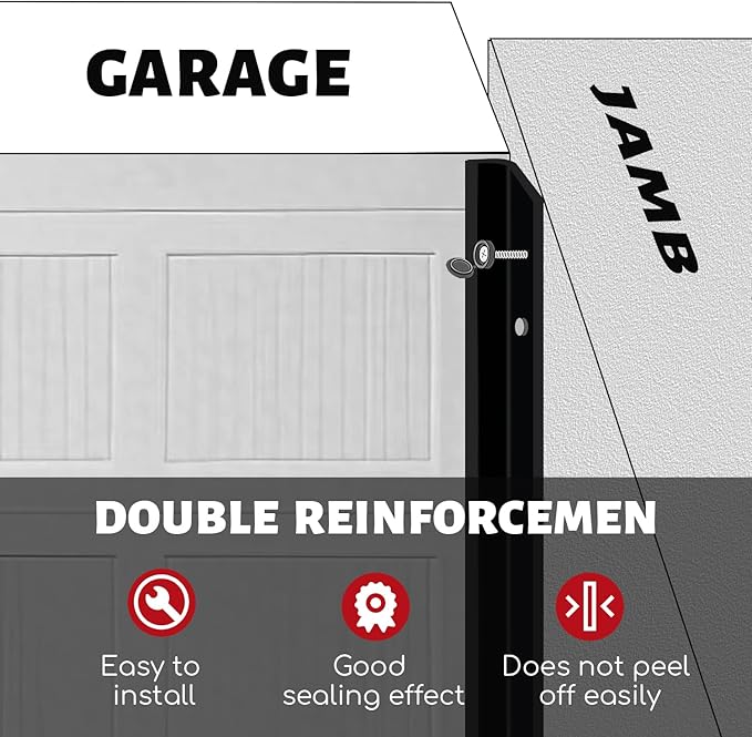 Garage Door Seal Top and Sides Seal Strip, 40FT Universal Garage Door Weather - Image 4