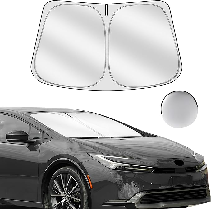 Windshield Sun Shade for Toyo-ta Prius 2023-2025 Foldable Sunshade Custom Fit by SULAGIWINDSHIELDSUNSHADE