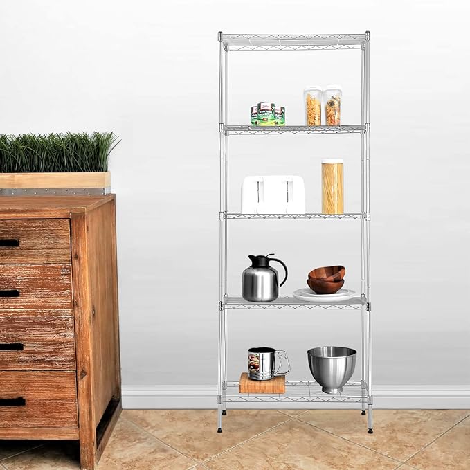 Wire Shelving Unit Metal Shelf Organizer Heavy Duty Wire Rack Storage Unit Rack - Image 2