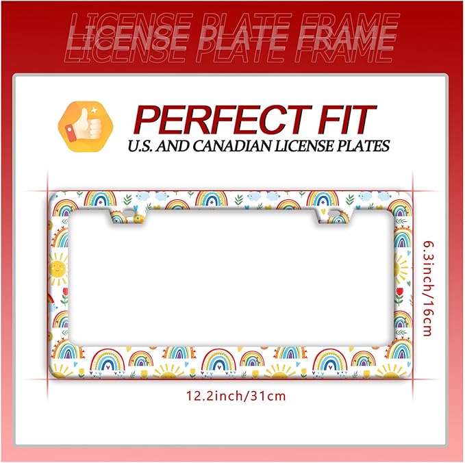 Cute Rainbow License Plate Frame Personalized License Plate Frames Colorful - Image 7