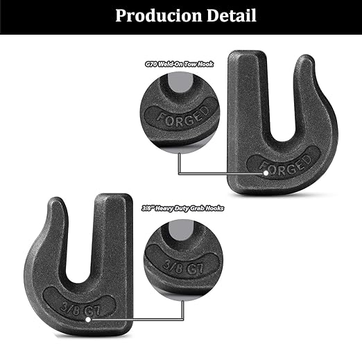 3/8 inch Weld On Grab Hooks, G70 Tractor Bucket Hooks Great - Image 4