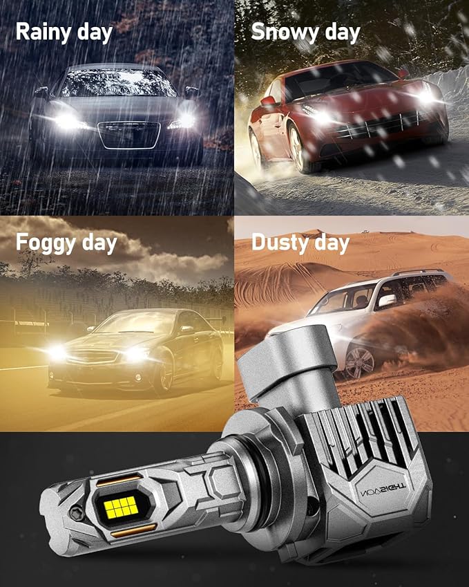 NOVSIGHT 9005 9006 LED Fog Light Bulbs, 100000 Lumens 6500K Cool White Light - Image 7
