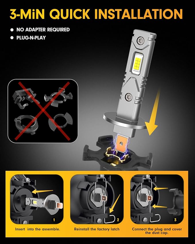 Ursprung H1 Fog Light Bulbs, 26000LM 700% Super-Brighter, 6500K Truly Plug and - Image 3