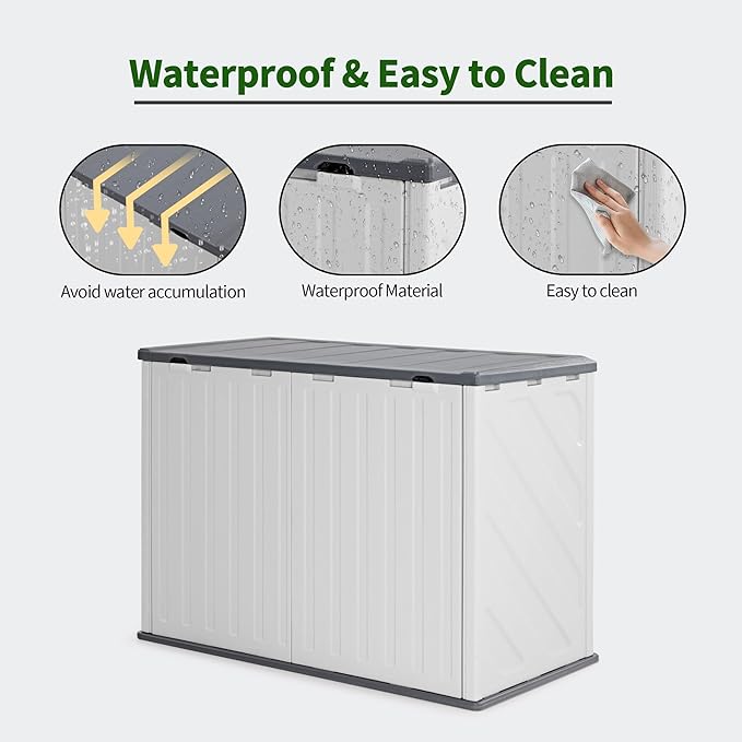 Macrout 25 Cu.Ft Small Plastic Outdoor Storage Cabinet - Image 8