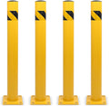 BISupply Safety Bollard Post Parking Barrier 4 Pack - 42in Yellow Pipe Bolt by BISupply