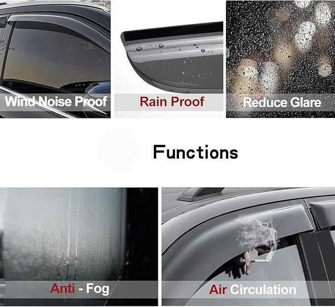 Side Window Wind Deflector, Window Visor fit - Image 2