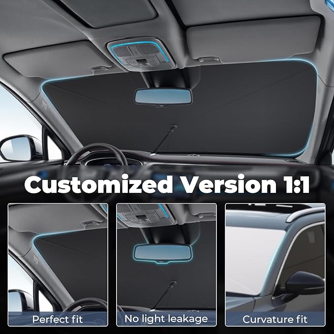 Windshield Sun Shade Umbrella for 2022-2025 Acura MDX Accessories: Custom Fit - Image 2