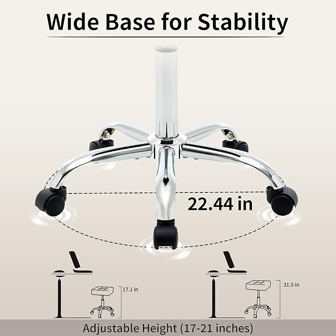 Ergonomic Rolling Shop Stool Salon Stool - Image 4