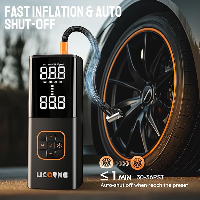 Tire Inflator Portable Air Compressor, 5X Faster Portable Air Pump - Image 2