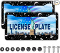 License Plate Frames Black and White License Plate Covers Night Moon Star Black by Unknown