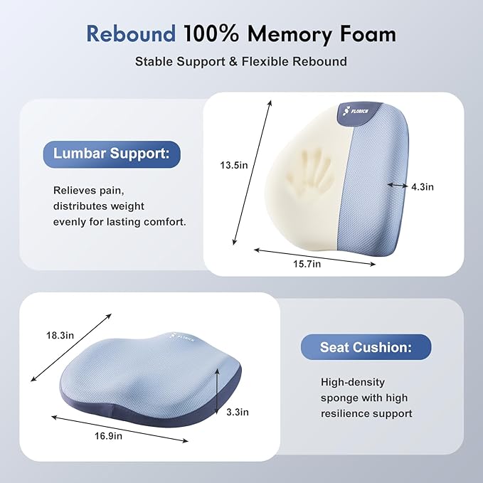 FLORICH Seat Cushion and Lumbar Support Pillow - Image 2