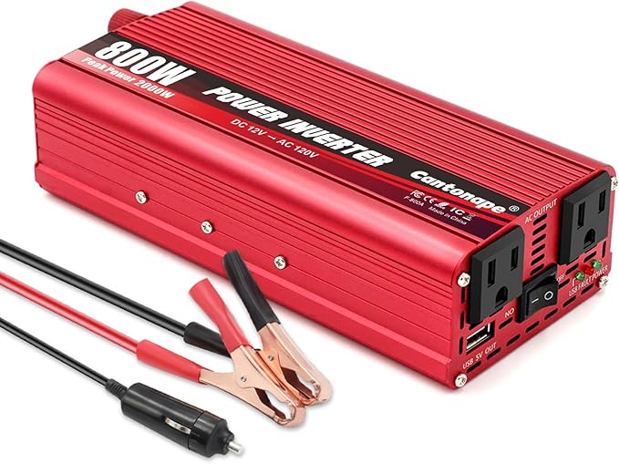 800 Watt Car Inverter DC 12V to 110V/120V AC Converter Power Inverter by Cantonape