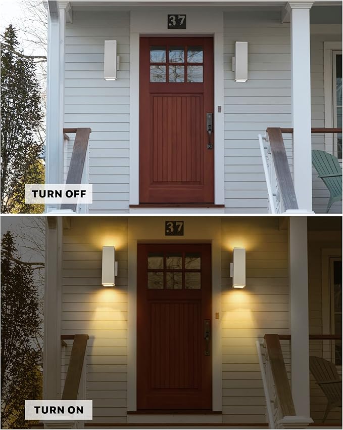 Ken & Ricky Outdoor Wall Sconces, Modern Up and Down Outdoor Light Fixture - Image 5