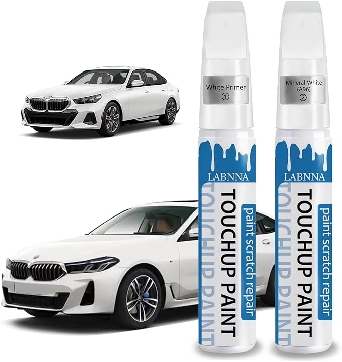 Mineral White Touch Up Paint for BMW-Exact Match 2 in 1 touchup Paint Pen for by LABNNA