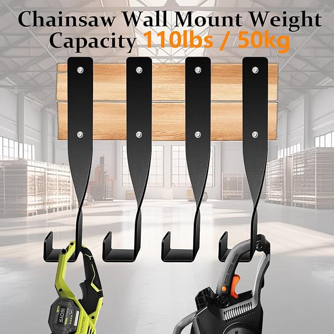 4PCS Chainsaw Wall Mount Storage Rack, Heavy-Duty Chainsaw & Tool Wall Mount - Image 3