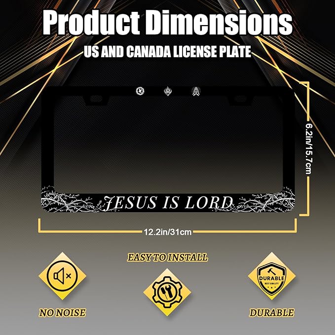 Jesus is Lord License Plate Frame Christian License Plate Holder Stainless - Image 2