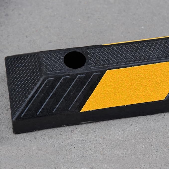 72" in 6' Ft Heavy-duty Rubber Parking Curb, Installation Kits Included - Image 7