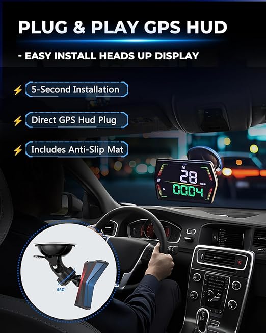 GPS Heads Up Display for Cars HUD, Real-Time Digital Gauge Speedometer - Image 5