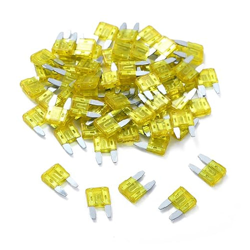 100 Pack Auto Fuses 20 AMP APM/ATM 32V Mini Blade Style Fuses 20A Short Circuit by JESUNK