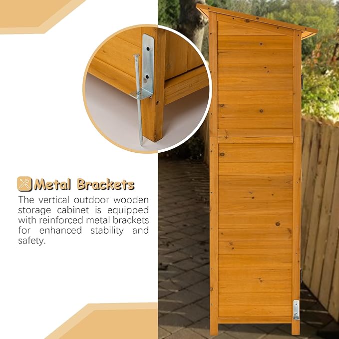 56" L x 19.5" W x 64" H Outdoor Wooden Storage Shed - Image 6