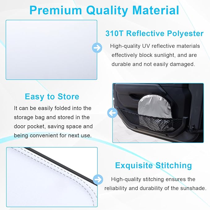 Premium Windshield Sun Shade for 2018-2025 Jeep Wrangler JL JLU & 2020-2025 - Image 7