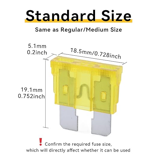100 Pack Auto Fuses 20 AMP ATC/ATO Standard Regular Fuse Blade 20A Car Truck - Image 2