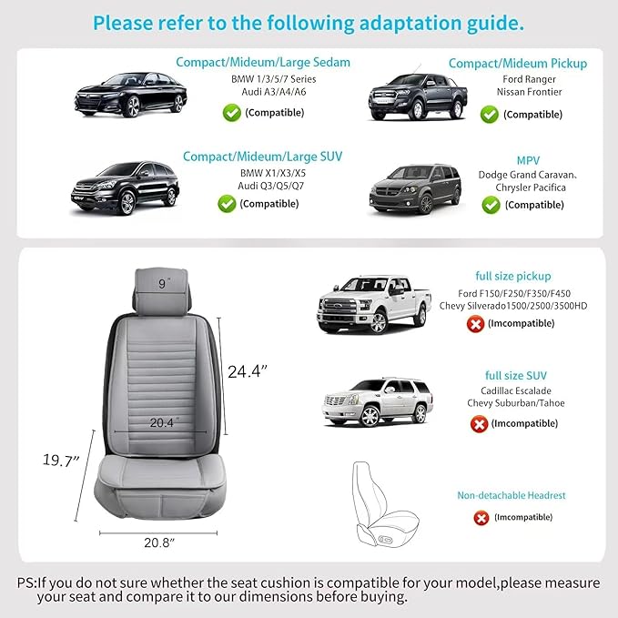 2pc Car Seat Covers, Luxury Car Protectors, Universal Anti-Slip Driver Seat - Image 6