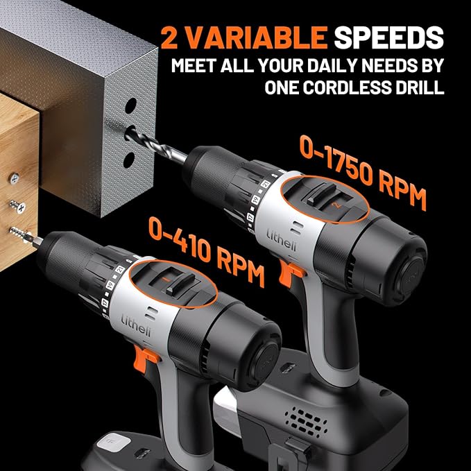Litheli 20V Cordless Drill Driver Set, Electric Power Drill - Image 4