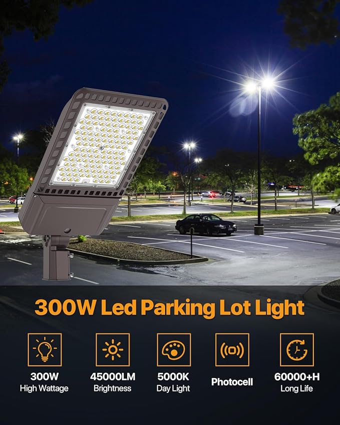 Led Parking Lot Light 300W 45, 000LM Slip Fitter Led Street Pole Light - Image 8