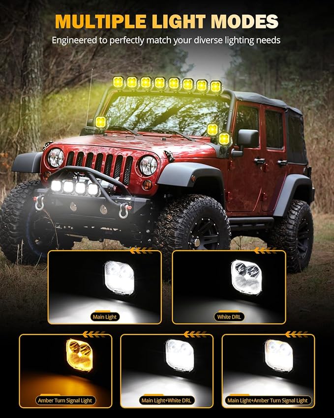 Auxbeam Color Play Series 3 Inch LED Pods, Offroad Light - Image 5