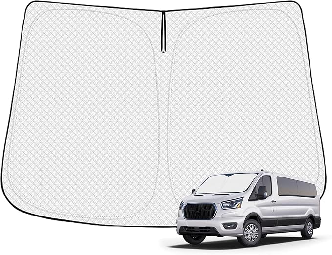 Windshield Sun Shade for 2024-2025 2026 Ford Transit 350 Accessories Thicken by Canvcle