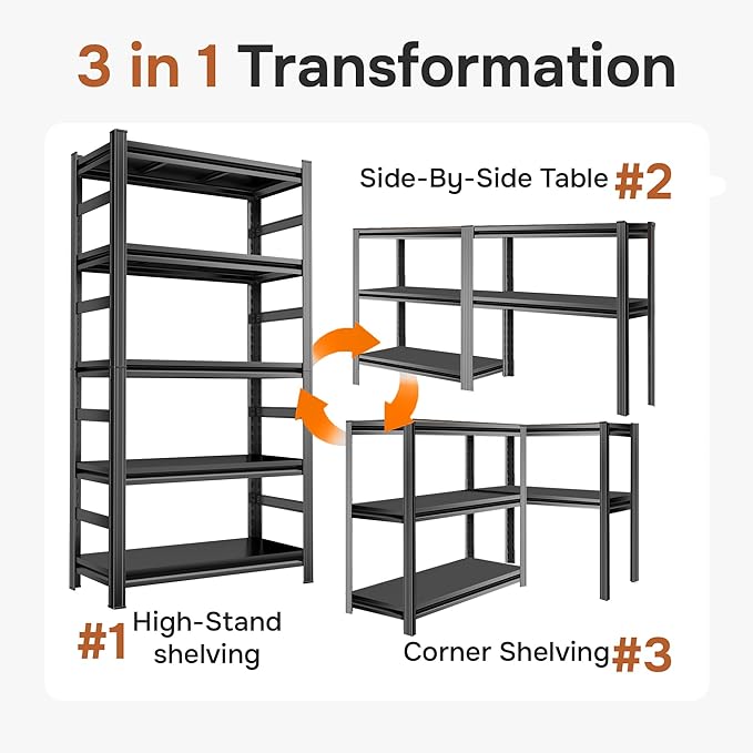 47.2''W Wire Shelving Unit, 3500LBS Capacity Heavy Duty Storage - Image 7
