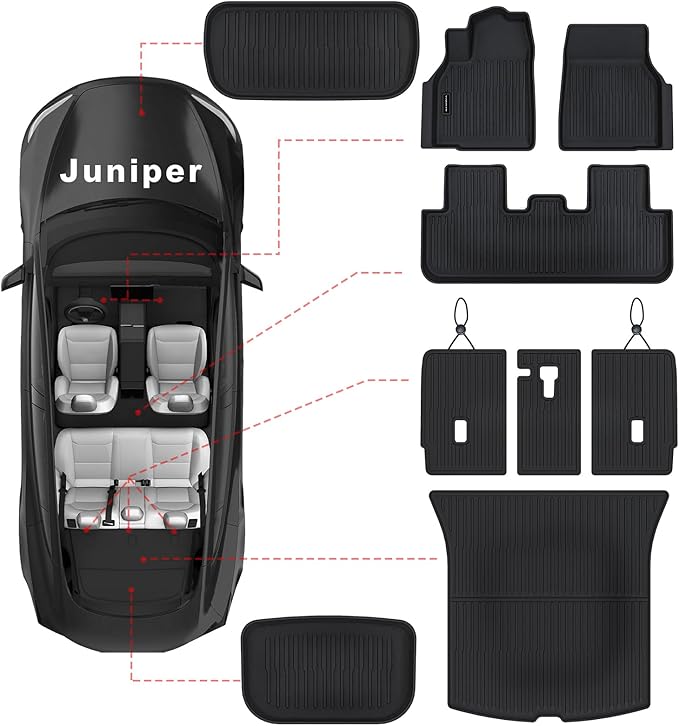 Floor Mats for Tesla Model Y Juniper 2025 2026 | All-Weather TPE Liners 7-Piece - Image 2
